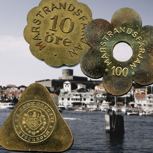 Ferry tokens of Marstrand, Sweden